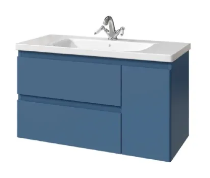 Тумба под раковину Caprigo Forte 36115R eml-029.000.00.20, 100 см подвесная, дверь справа, бриллиантово-синий