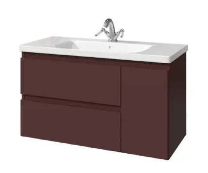 Тумба под раковину Caprigo Forte 36115R eml-062.000.00.20, 100 см подвесная, дверь справа, шоколад