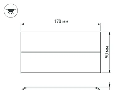 Уличный настенный светодиодный светильник Arlight SP-Wall-Flat-S170x90-2x6W Day4000 032413