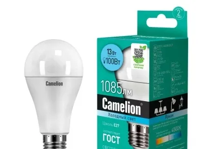 Лампа светодиодная Camelion E27 13W 4500K LED13-A60/845/E27 12046