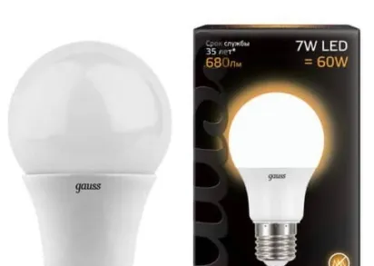 Лампа светодиодная Gauss E27 7W 3000K матовая 102502107